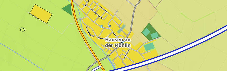 Die Sonnenland Immobilienmakler Hausen an der Möhlin - Stadtplan