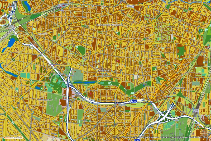 Bild zum Thema Stadtplan Berlin Charlottenburg Wilmersdorf Wilmersdorf in Relation zu