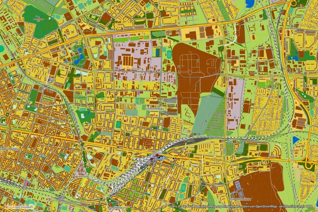 Landkarte von Berlin-Lichtenberg