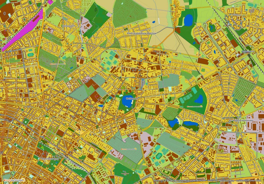 Stadtkarte von Berlin-Pankow-Prenzlauer-Weißensee