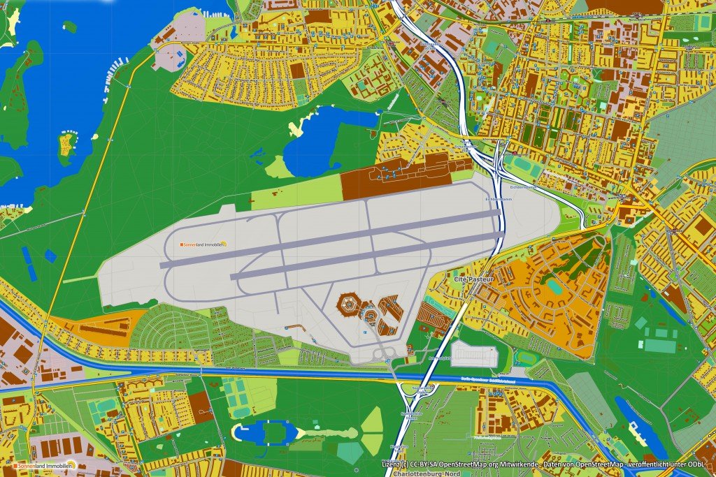 Karte von Berlin-Reinickendorf-Tegel-Flughafen