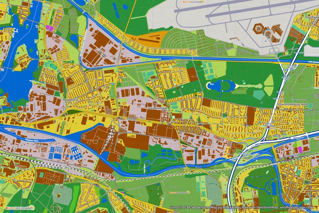 Kostenloser Stadtplan Berlin Siemenstadt
