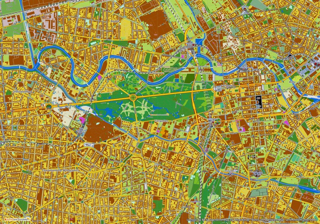 Landkarte Berlin-Tiergarten
